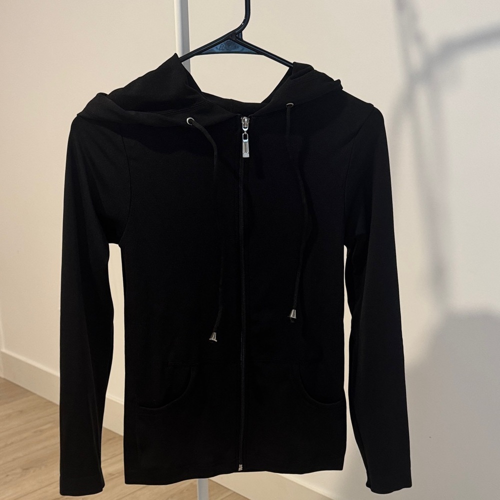 Women's Black Full-Zip Utility Hoodie Jacket